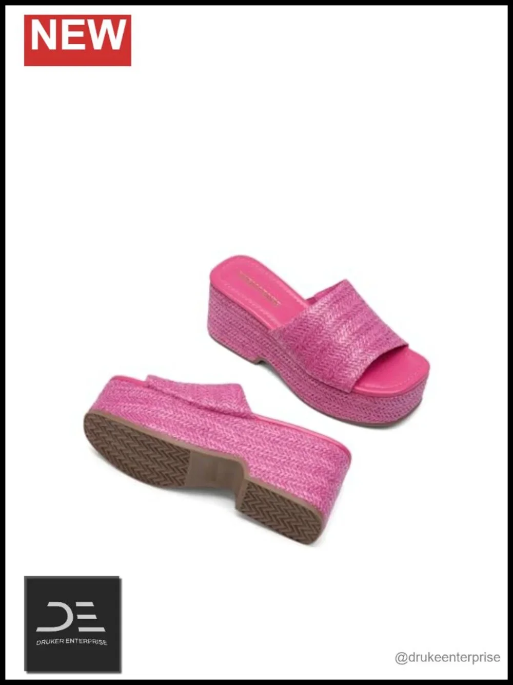 Raffia Espadrille Wedge Sandals Slip On Platform Open Toe Summer Beach Shoes
